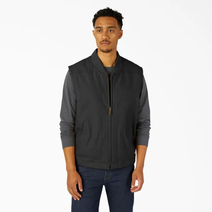 Dickies Vests High Pile Fleece Lined Duck Vest Rinsed Black Rinsed Black rbk 8211 Men Dickies Vests High Pile Fleece Lined Duck Vest Rinsed Black Rinsed Black rbk 8211 Men