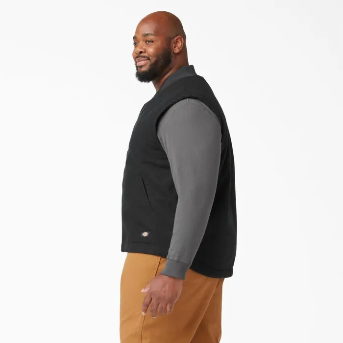 Dickies Vests High Pile Fleece Lined Duck Vest Rinsed Black Rinsed Black rbk 8211 Men Dickies Vests High Pile Fleece Lined Duck Vest Rinsed Black Rinsed Black rbk 8211 Men
