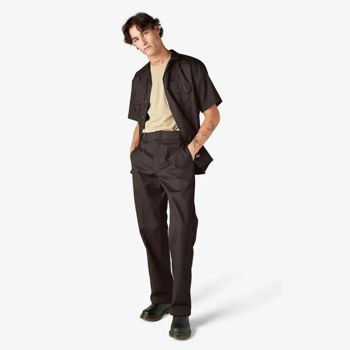 Dickies Work Shirts Short Sleeve Work Shirt Dark Brown Dark Brown db 8211 Men