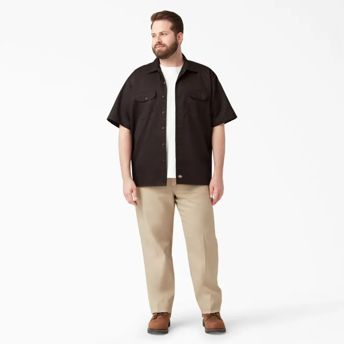 Dickies Work Shirts Short Sleeve Work Shirt Dark Brown Dark Brown db 8211 Men