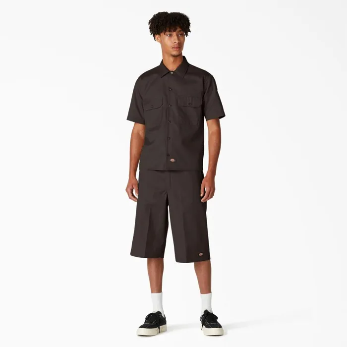 Dickies Work Shirts Short Sleeve Work Shirt Dark Brown Dark Brown db 8211 Men