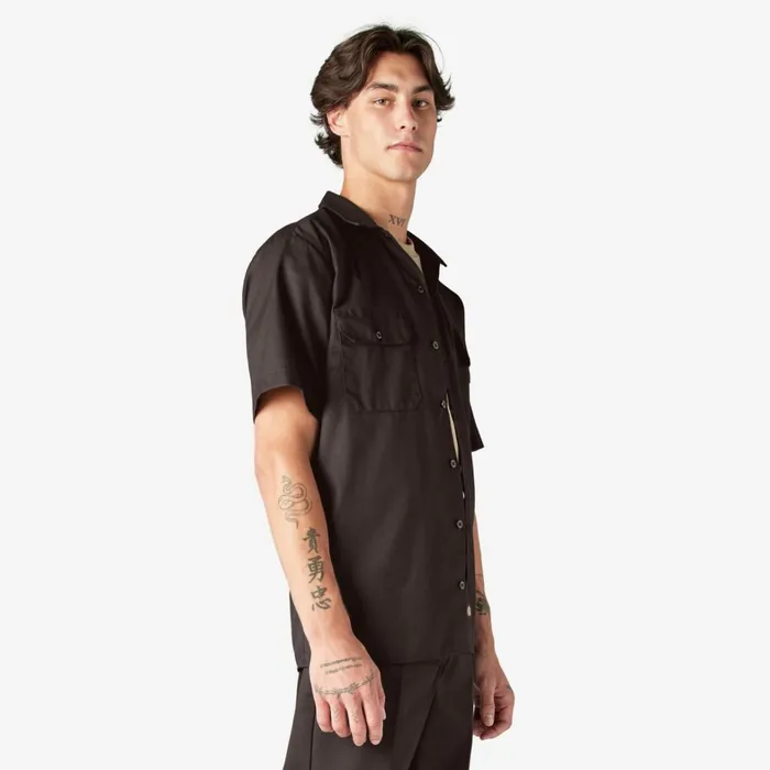 Dickies Work Shirts Short Sleeve Work Shirt Dark Brown Dark Brown db 8211 Men