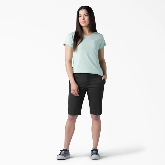 Dickies Work Shorts Women039s Perfect Shape Straight Fit Bermuda Shorts 11034 Rinsed Black Rinsed Black rbkx 8211 Women Dickies Work Shorts Women039s Perfect Shape Straight Fit Bermuda Shorts 11034 Rinsed Black Rinsed Black rbkx 8211 Women