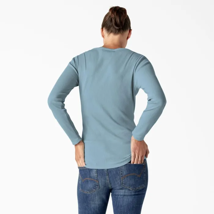Dickies Work Tops Women039s Henley Long Sleeve Shirt Clear Blue Clear Blue eu 8211 Women Dickies Work Tops Women039s Henley Long Sleeve Shirt Clear Blue Clear Blue eu 8211 Women