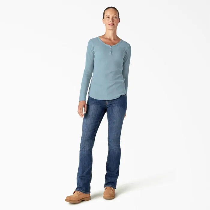 Dickies Work Tops Women039s Henley Long Sleeve Shirt Clear Blue Clear Blue eu 8211 Women Dickies Work Tops Women039s Henley Long Sleeve Shirt Clear Blue Clear Blue eu 8211 Women