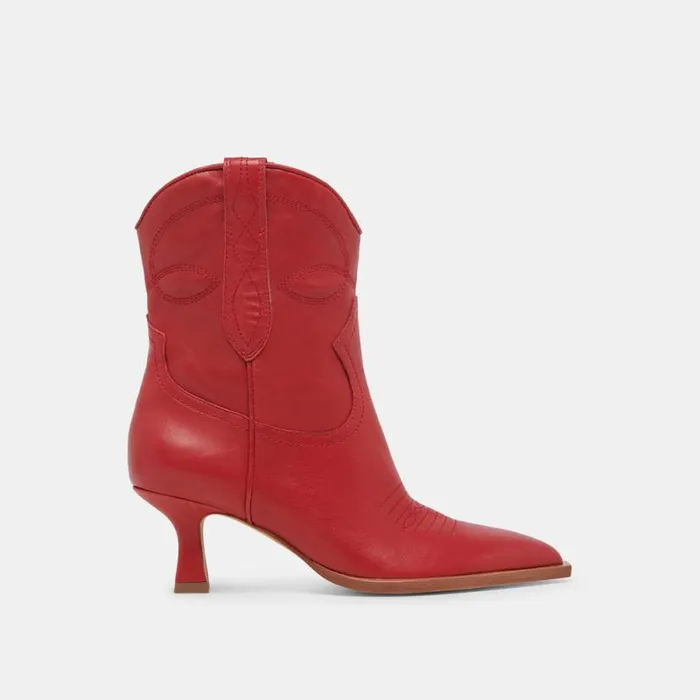 Dolce Vita Angel Booties Red Leather Women Boots and Booties