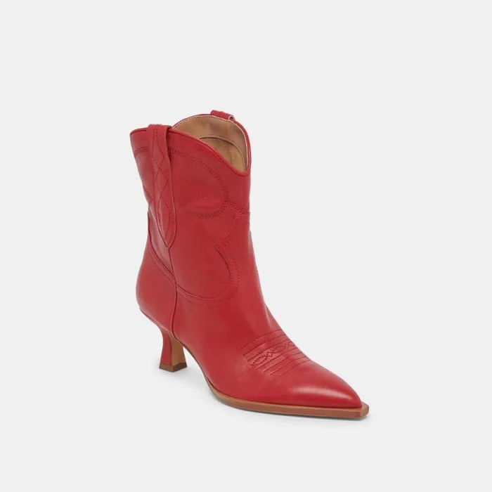 Dolce Vita Angel Booties Red Leather Women Boots and Booties