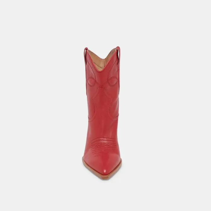 Dolce Vita Angel Booties Red Leather Women Boots and Booties