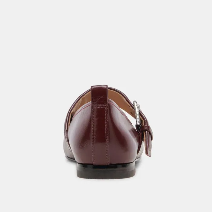 Dolce Vita Arora Ballet Flats Burgundy Crinkle Patent Women Flats and Loafers
