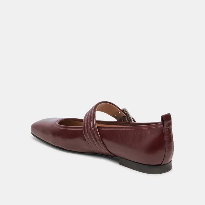 Dolce Vita Arora Ballet Flats Burgundy Crinkle Patent Women Flats and Loafers