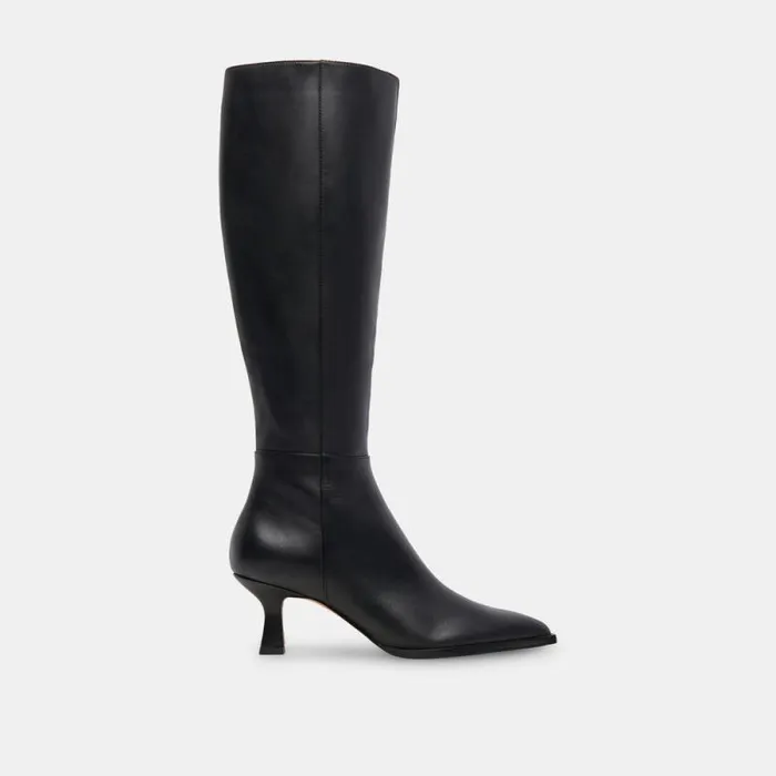 Dolce Vita Auggie Boots Black Leather Women Boots and Booties
