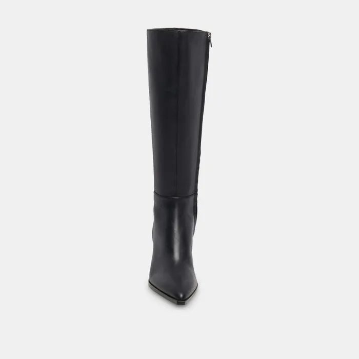 Dolce Vita Auggie Boots Black Leather Women Boots and Booties