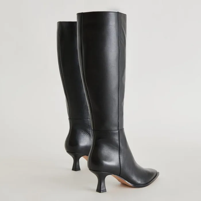 Dolce Vita Auggie Boots Black Leather Women Boots and Booties