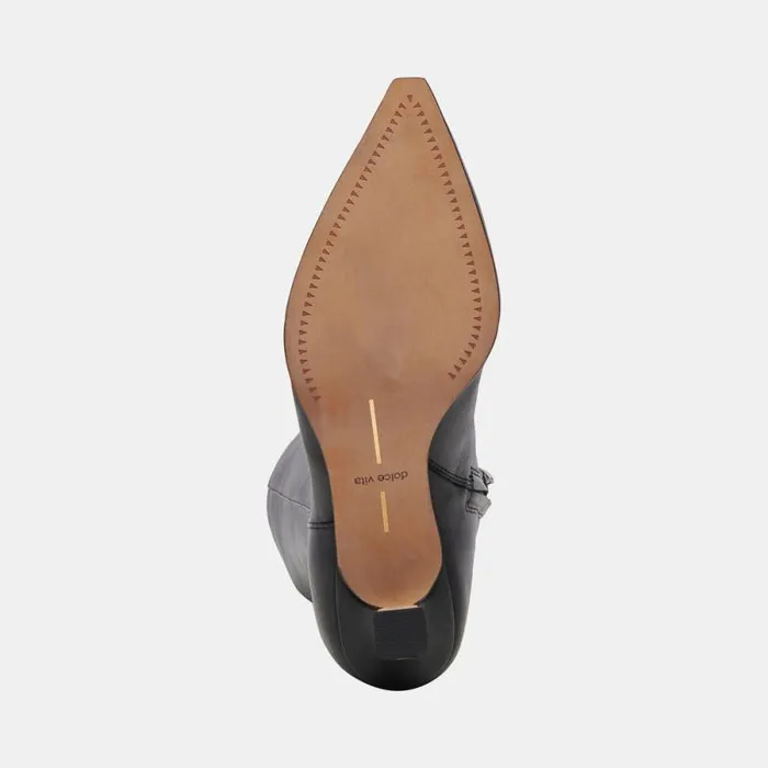 Dolce Vita Auggie Boots Black Leather Women Boots and Booties
