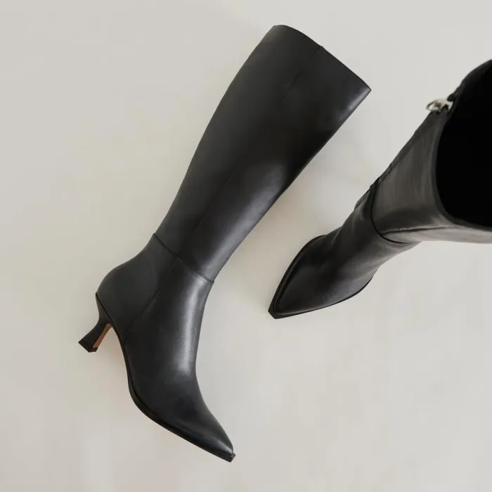 Dolce Vita Auggie Boots Black Leather Women Boots and Booties