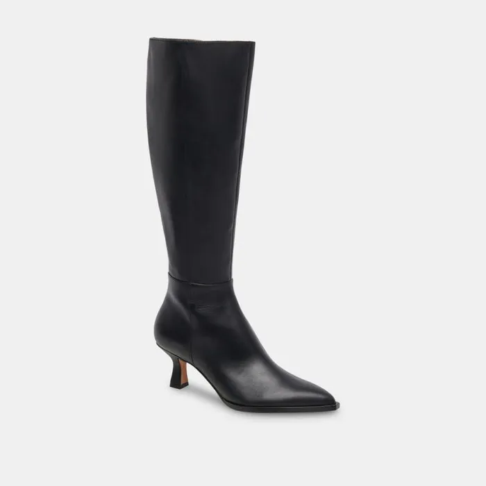 Dolce Vita Auggie Boots Black Leather Women Boots and Booties