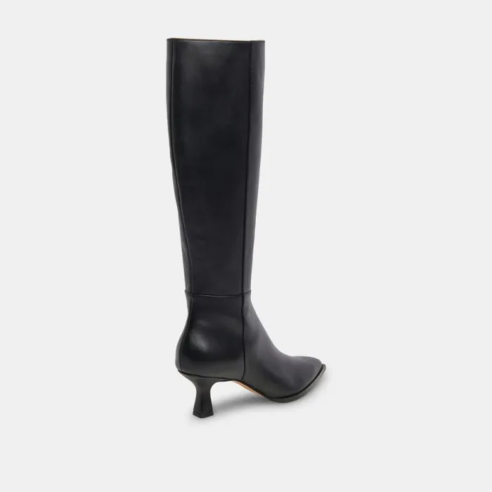 Dolce Vita Auggie Boots Black Leather Women Boots and Booties