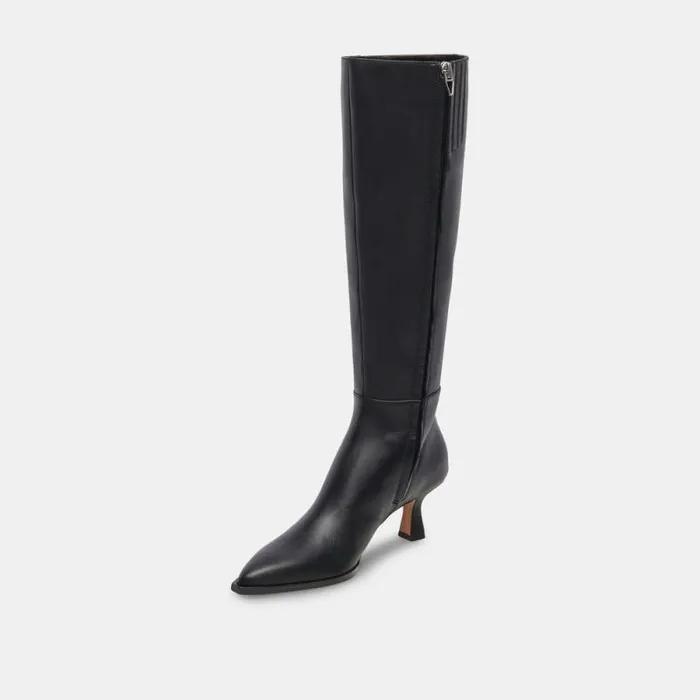 Dolce Vita Auggie Boots Black Leather Women Boots and Booties