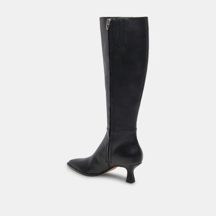 Dolce Vita Auggie Boots Black Leather Women Boots and Booties