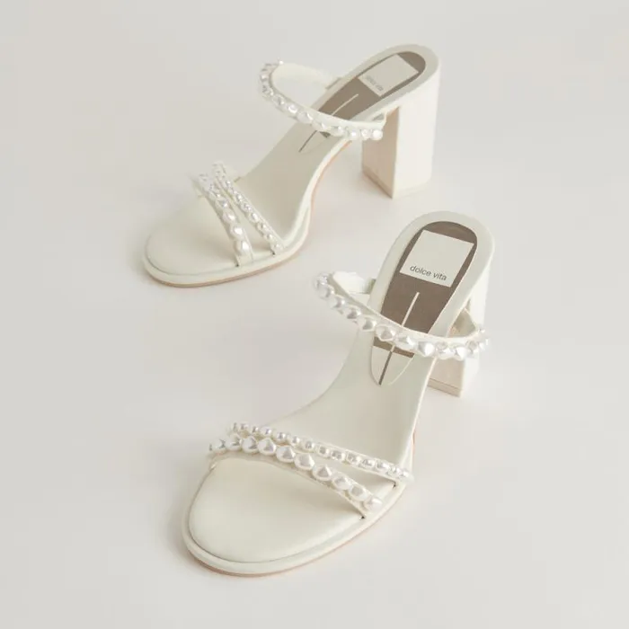 Dolce Vita Barrit Pearl Heels Vanilla Pearls Women Heels