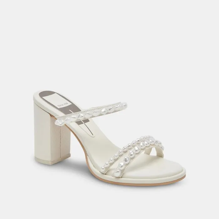 Dolce Vita Barrit Pearl Heels Vanilla Pearls Women Heels