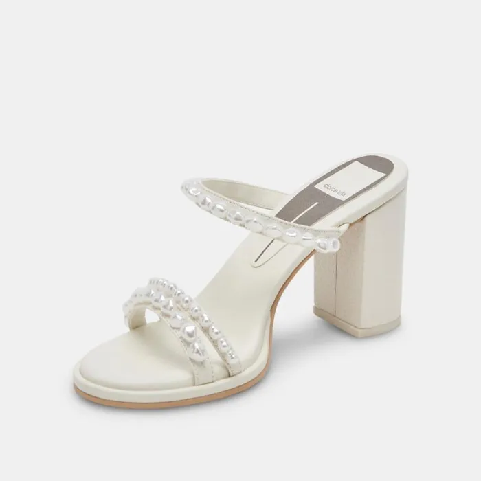 Dolce Vita Barrit Pearl Heels Vanilla Pearls Women Heels