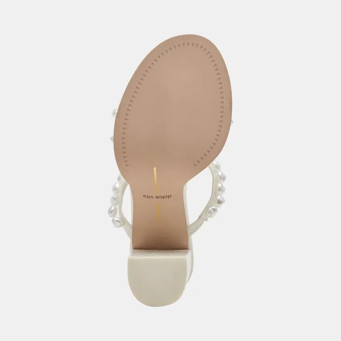 Dolce Vita Barrit Pearl Heels Vanilla Pearls Women Heels