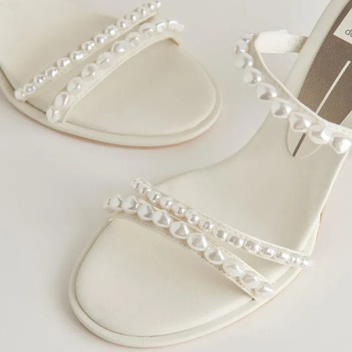 Dolce Vita Barrit Pearl Heels Vanilla Pearls Women Heels