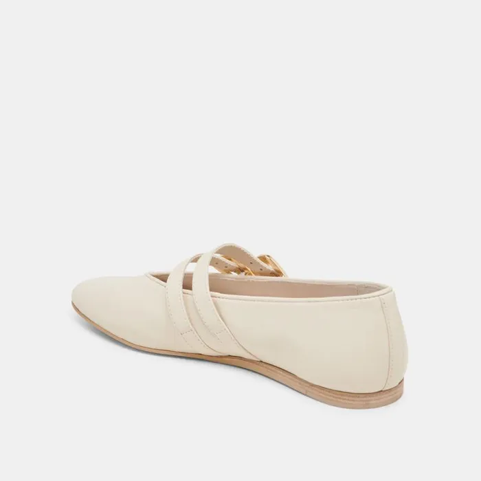 Dolce Vita Baylee Ballet Flats Ivory Leather Women Flats and Loafers