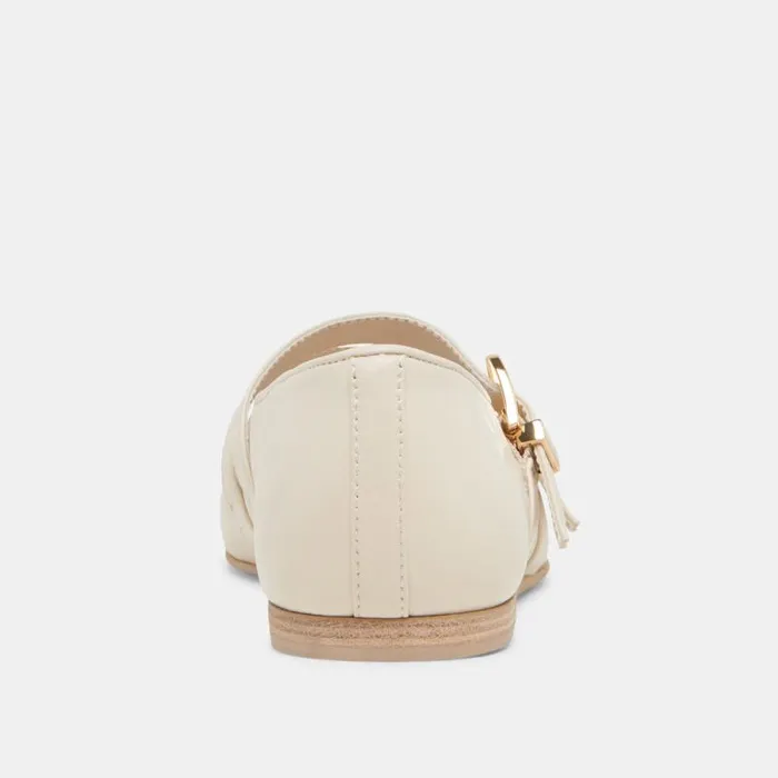 Dolce Vita Baylee Ballet Flats Ivory Leather Women Flats and Loafers