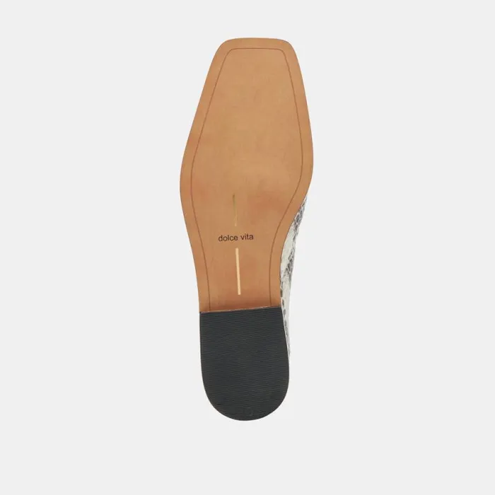 Dolce Vita Beny Flats Grey White Snake Embossed Women Flats and Loafers