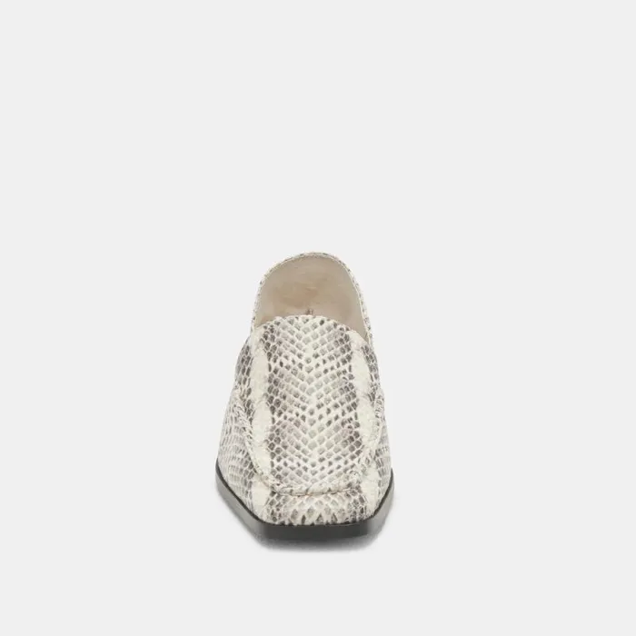 Dolce Vita Beny Flats Grey White Snake Embossed Women Flats and Loafers