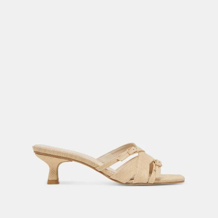 Dolce Vita Bryant Heels Natural Woven Raffia Women Heels
