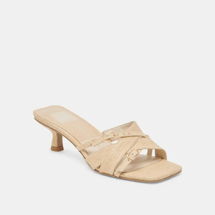 Dolce Vita Bryant Heels Natural Woven Raffia Women Heels