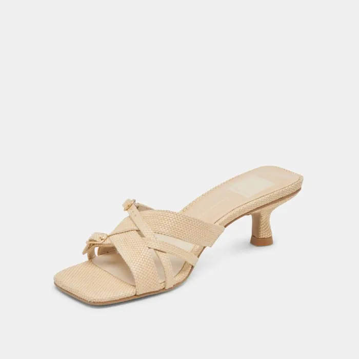 Dolce Vita Bryant Heels Natural Woven Raffia Women Heels