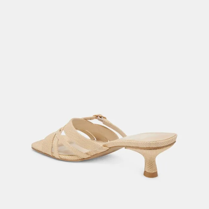Dolce Vita Bryant Heels Natural Woven Raffia Women Heels