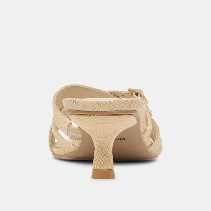 Dolce Vita Bryant Heels Natural Woven Raffia Women Heels