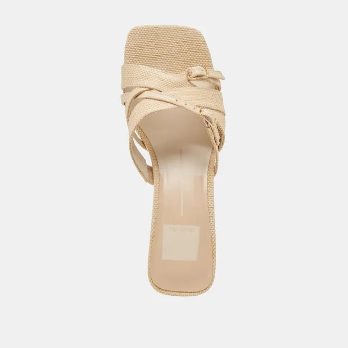 Dolce Vita Bryant Heels Natural Woven Raffia Women Heels