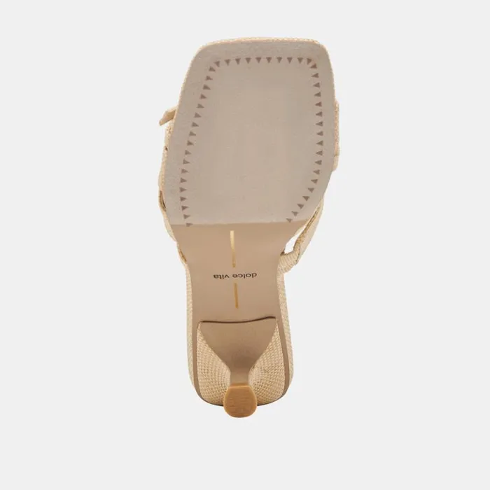 Dolce Vita Bryant Heels Natural Woven Raffia Women Heels