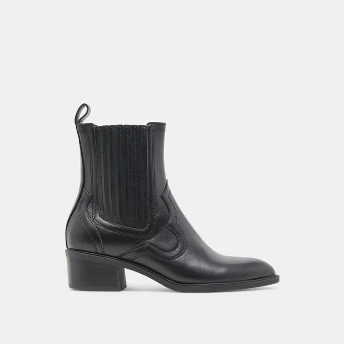 Dolce Vita Brylee H2O Wide Booties Black Leather Women Boots and Booties