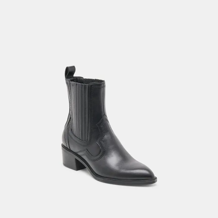 Dolce Vita Brylee H2O Wide Booties Black Leather Women Boots and Booties