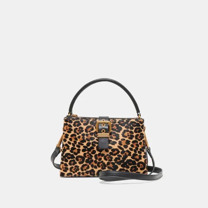Dolce Vita Charly Crossbody Leopard Calf Hair Women Handbags