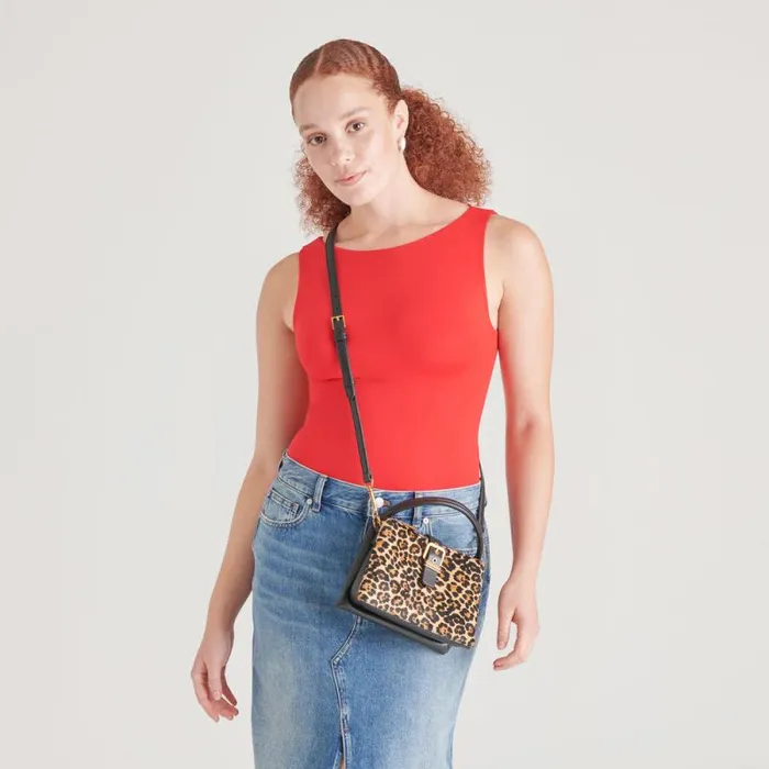 Dolce Vita Charly Crossbody Leopard Calf Hair Women Handbags