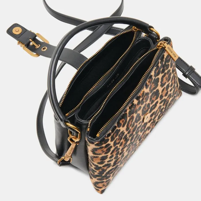 Dolce Vita Charly Crossbody Leopard Calf Hair Women Handbags