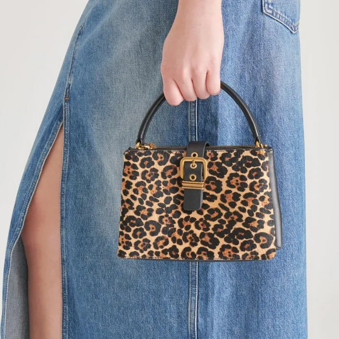 Dolce Vita Charly Crossbody Leopard Calf Hair Women Handbags