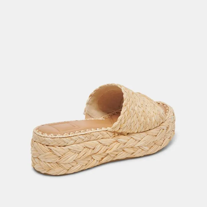 Dolce Vita Chavi Wide Sandals Lt Natural Raffia Women Sandals
