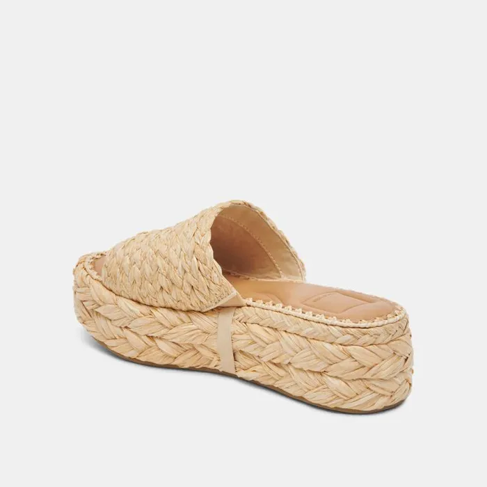 Dolce Vita Chavi Wide Sandals Lt Natural Raffia Women Sandals