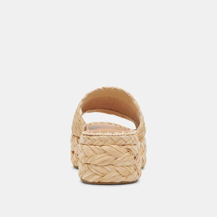 Dolce Vita Chavi Wide Sandals Lt Natural Raffia Women Sandals
