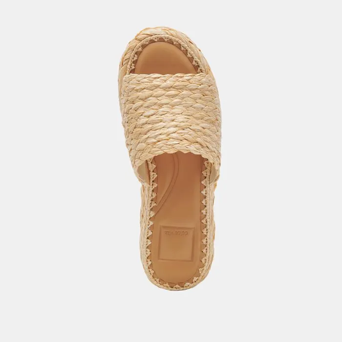 Dolce Vita Chavi Wide Sandals Lt Natural Raffia Women Sandals