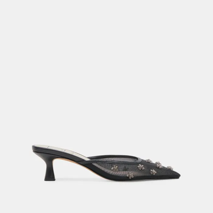 Dolce Vita Claire Heels Black Mesh Women Heels